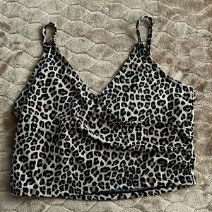 Divided brand from H&M. Size S, cheetah print spaghetti strap crop top.
